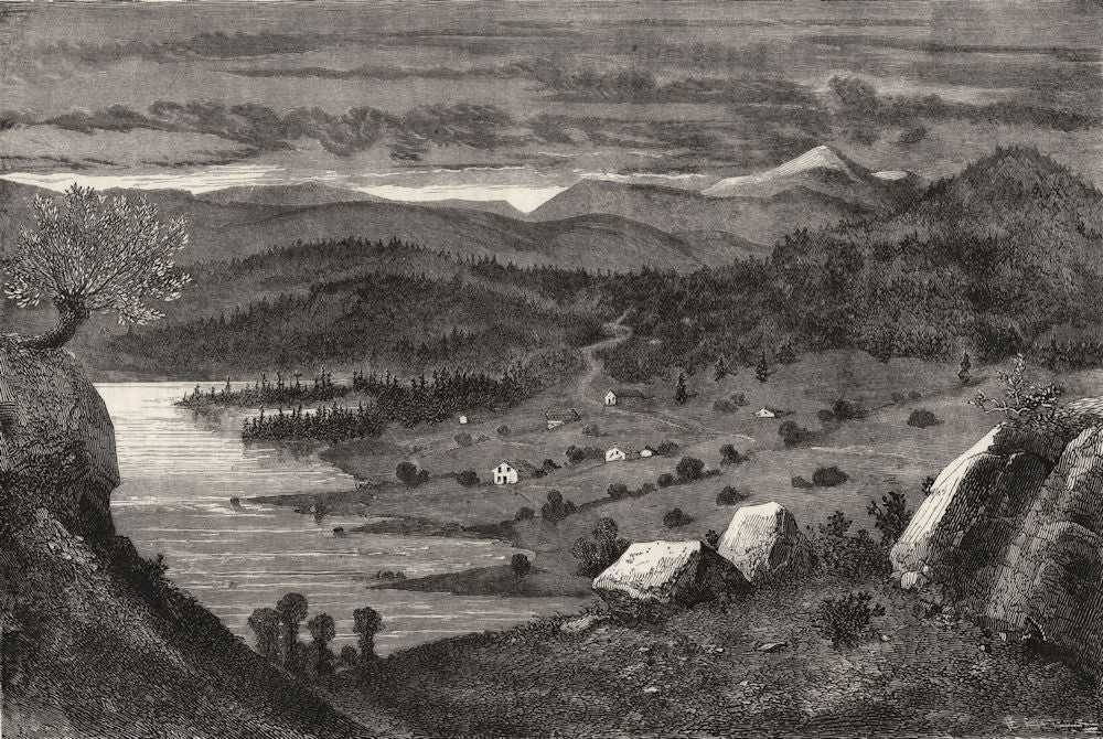 NORWAY. Valley of Bolkesjo 1871 old antique vintage print picture